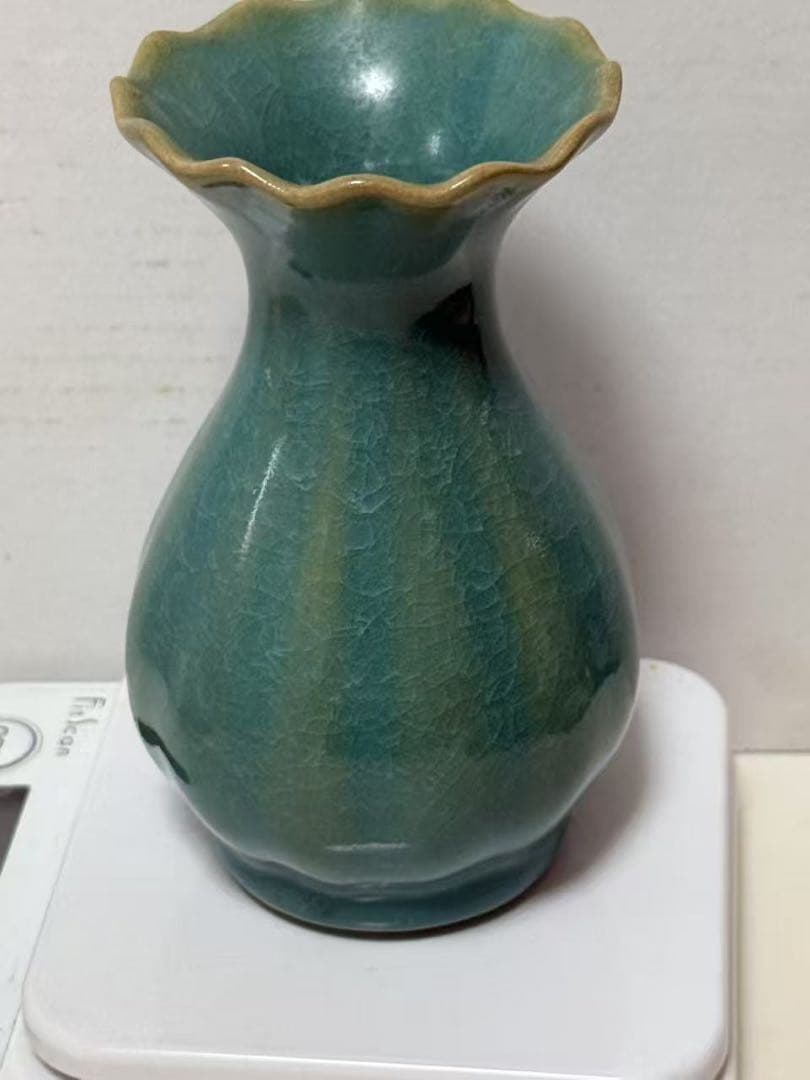 中国古美術中国古陶磁器宋時代汝窯花口瓶古 玩民国期頃茶道具 花入 唐物希少