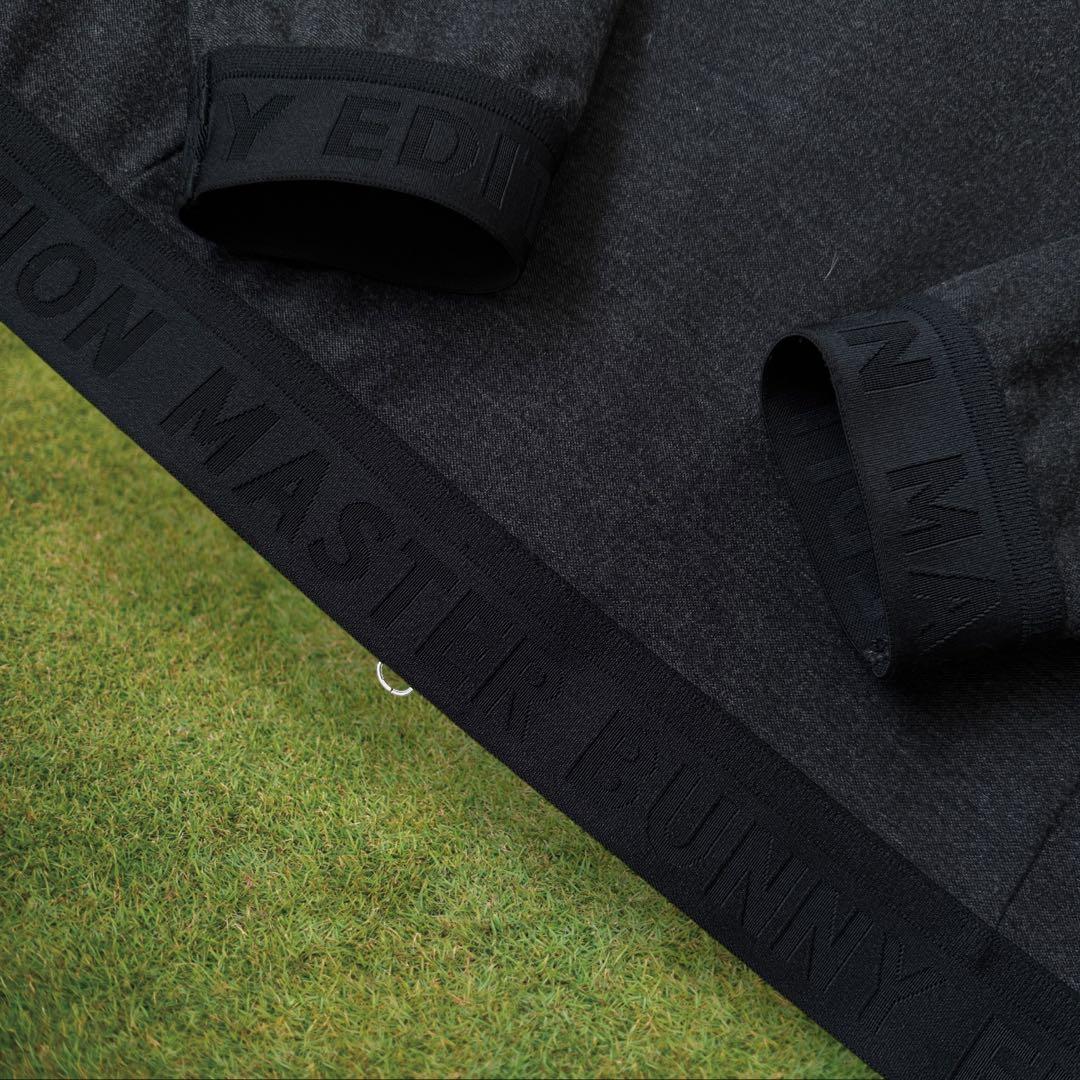 マスターバニー　ジャケット　ブルゾン　M〜L相当　黒　ダークグレー　ニット　4