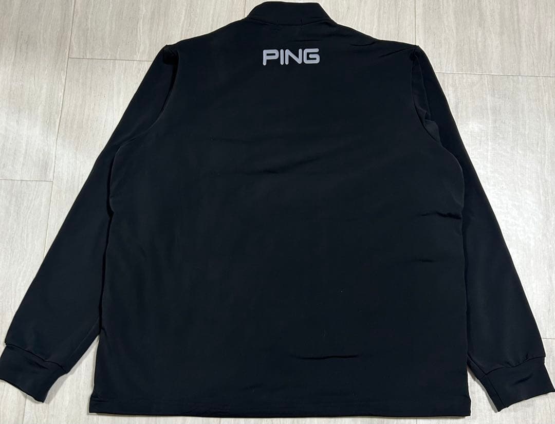 【新品・タグ付き】PING ハーフジップシャツ　ゴルフウェア　ブラック　Lサイズ