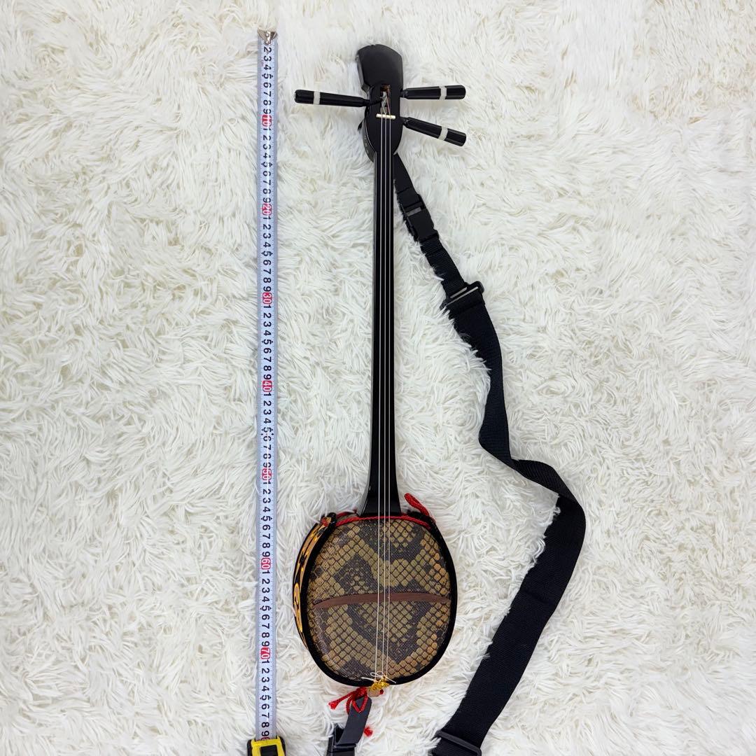 沖縄三線 ベルト付き 人工皮 蛇柄 和楽器 伝統