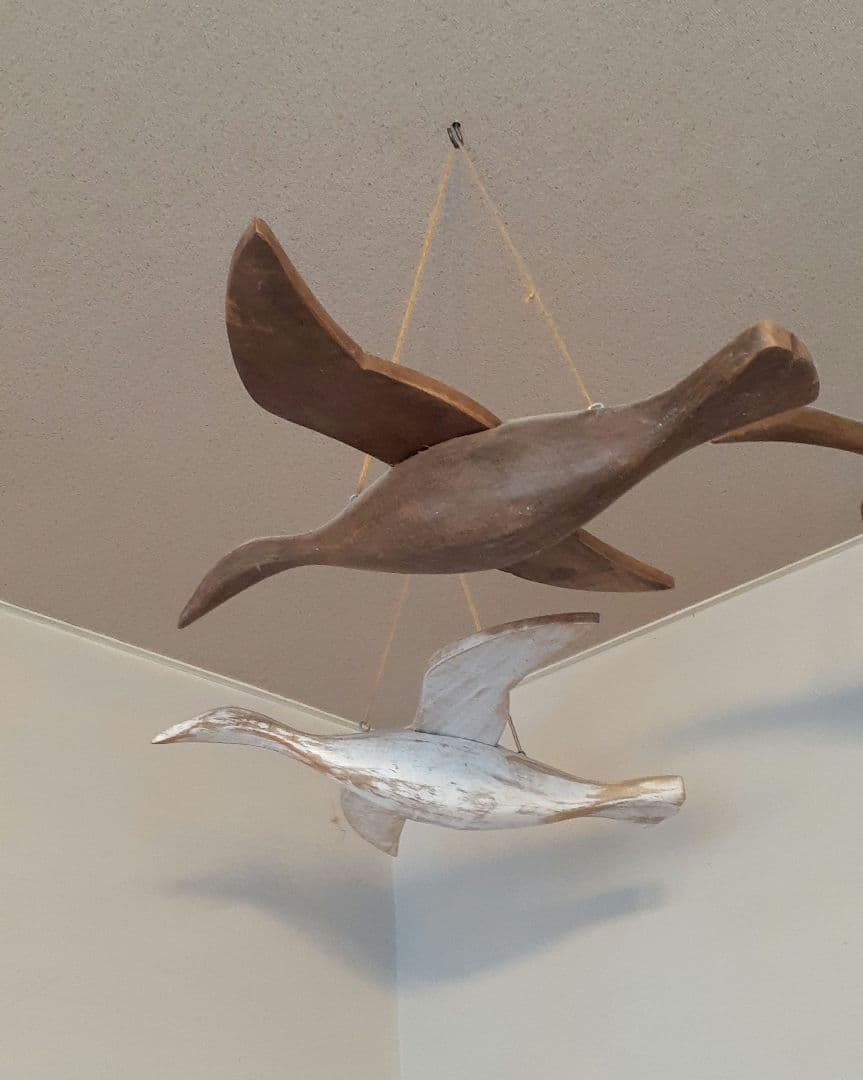 木製　フライングバード　2羽セット