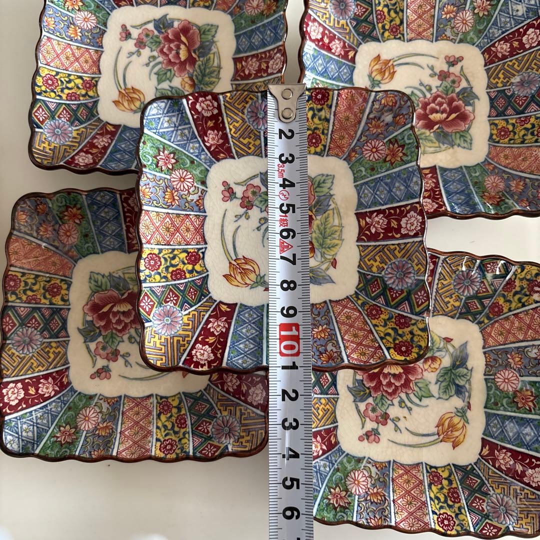 花柄陶器皿セット 大皿・中皿・小皿