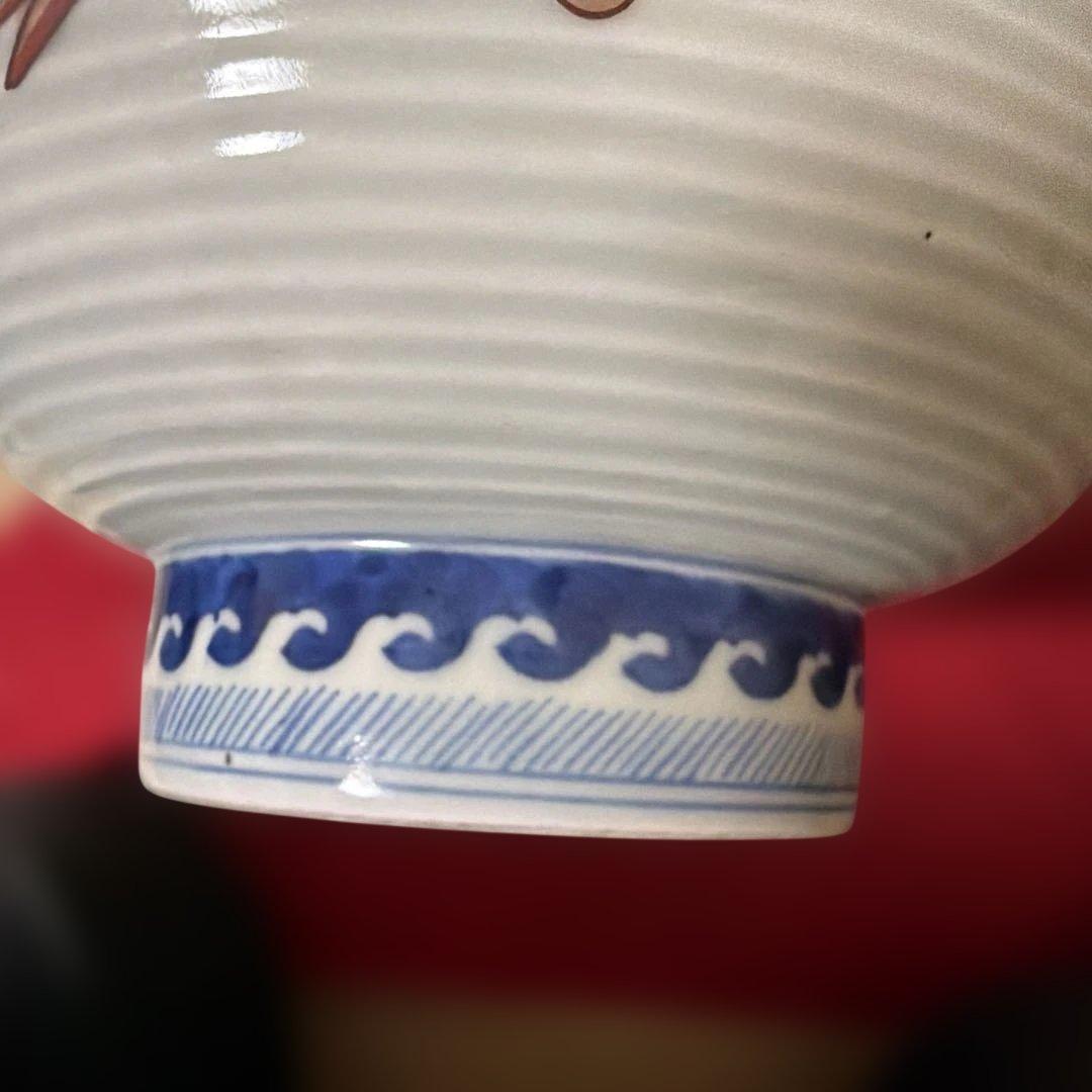 古美術　骨董品　江戸中期　菊割花地紋祥瑞五良大甫　造時代箱(元緑七年鑑定箱書)