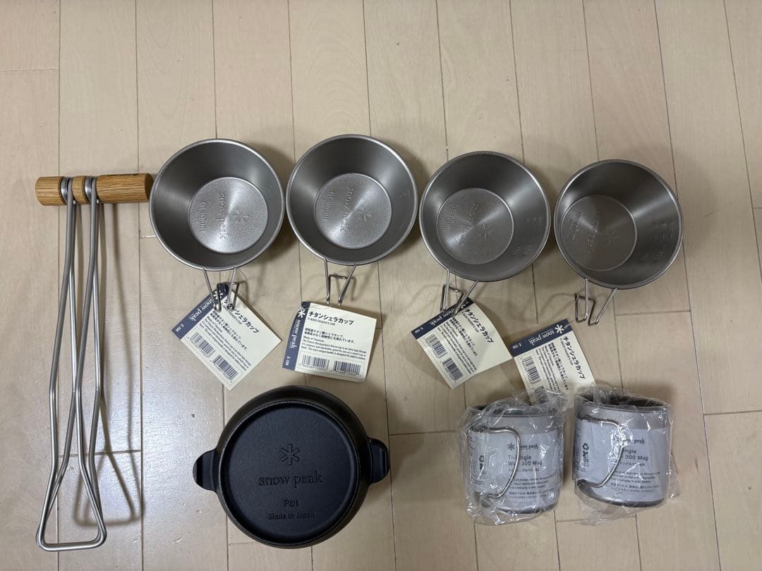 新品 スノーピーク チタンシェラカップ マグ コロダッチポット リフター セット