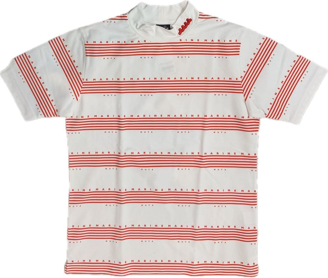 【新品】ムータマリン　ゴルフウェア　メンズ　半袖　モックネック　赤