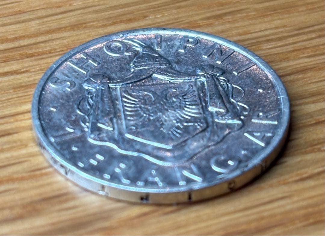 【希少銀貨　早いもの勝ち】アルバニア FLANG銀貨　シルバー