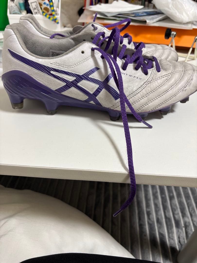 ASICS サッカーシューズ ホワイト/パープル