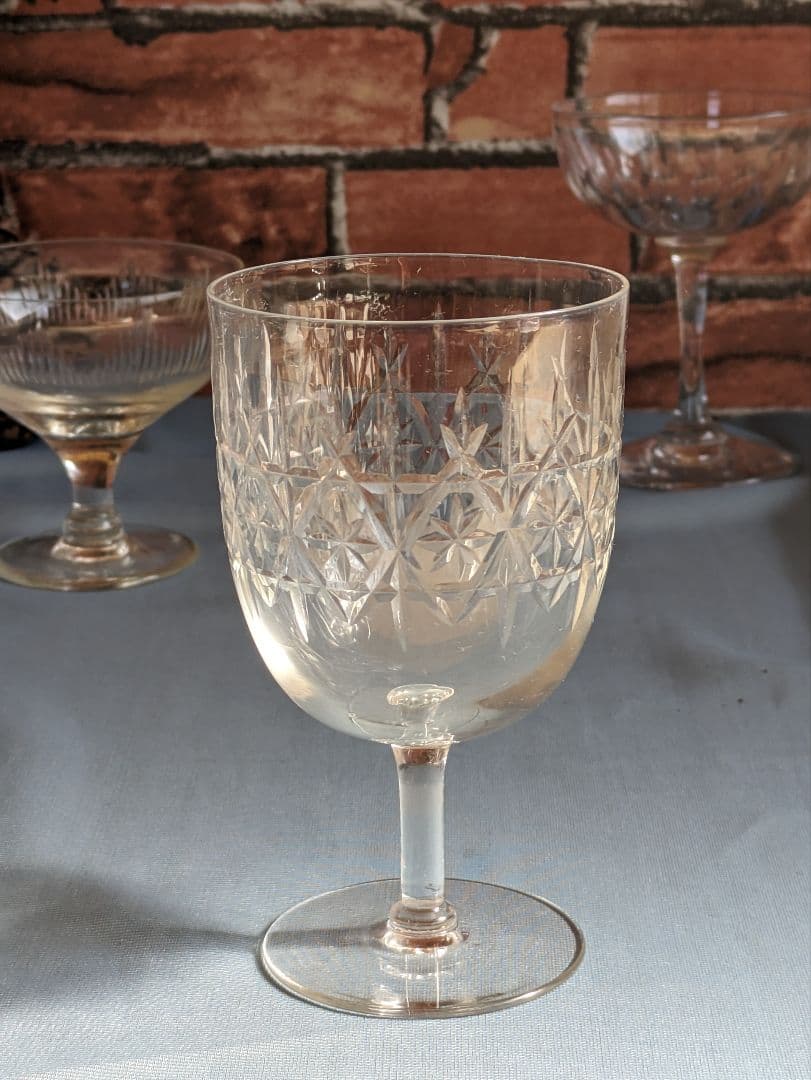 イギリスアンティーク　1910〜1930年代 アンティークグラス　5個セット