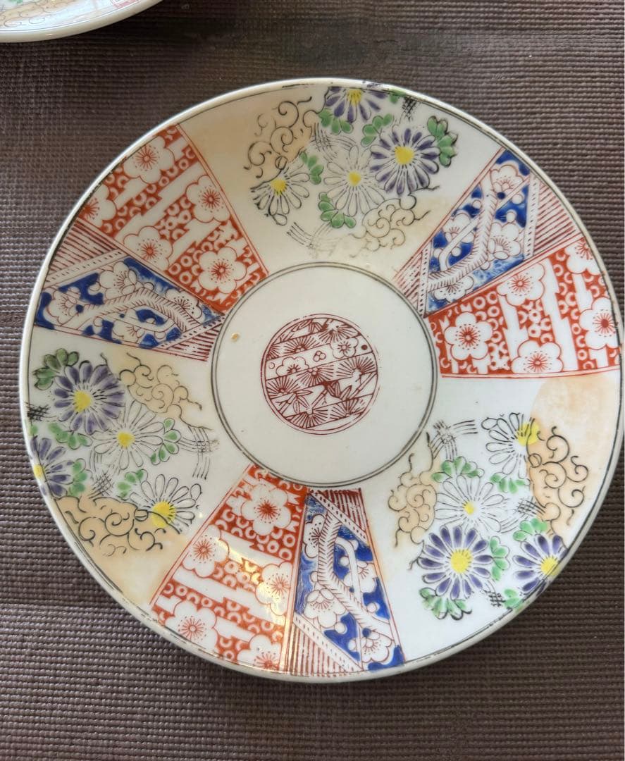 古伊万里　伊万里　色絵　中皿　蔵出し　江戸-明治
