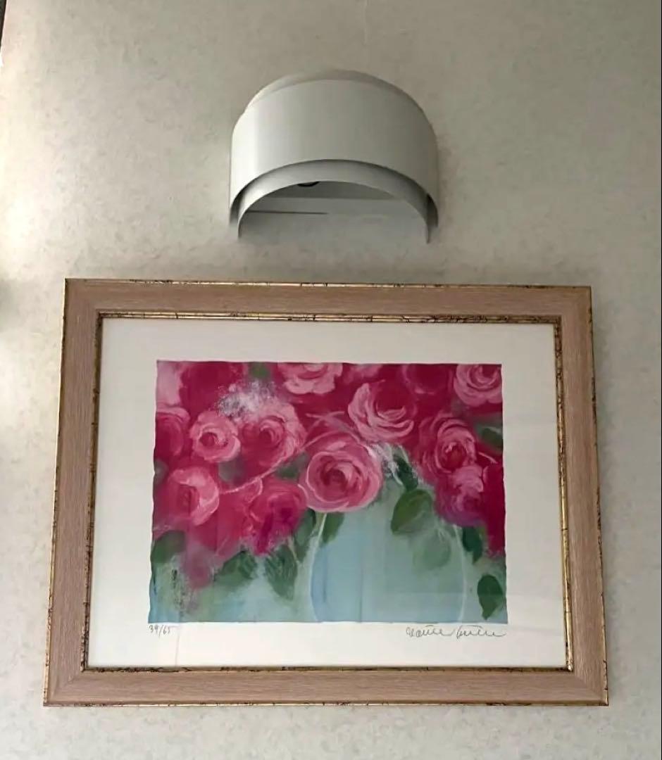 額入り版画　58×46 ジニー・キム　65枚限定 ED、サイン、証明書有　ピンク