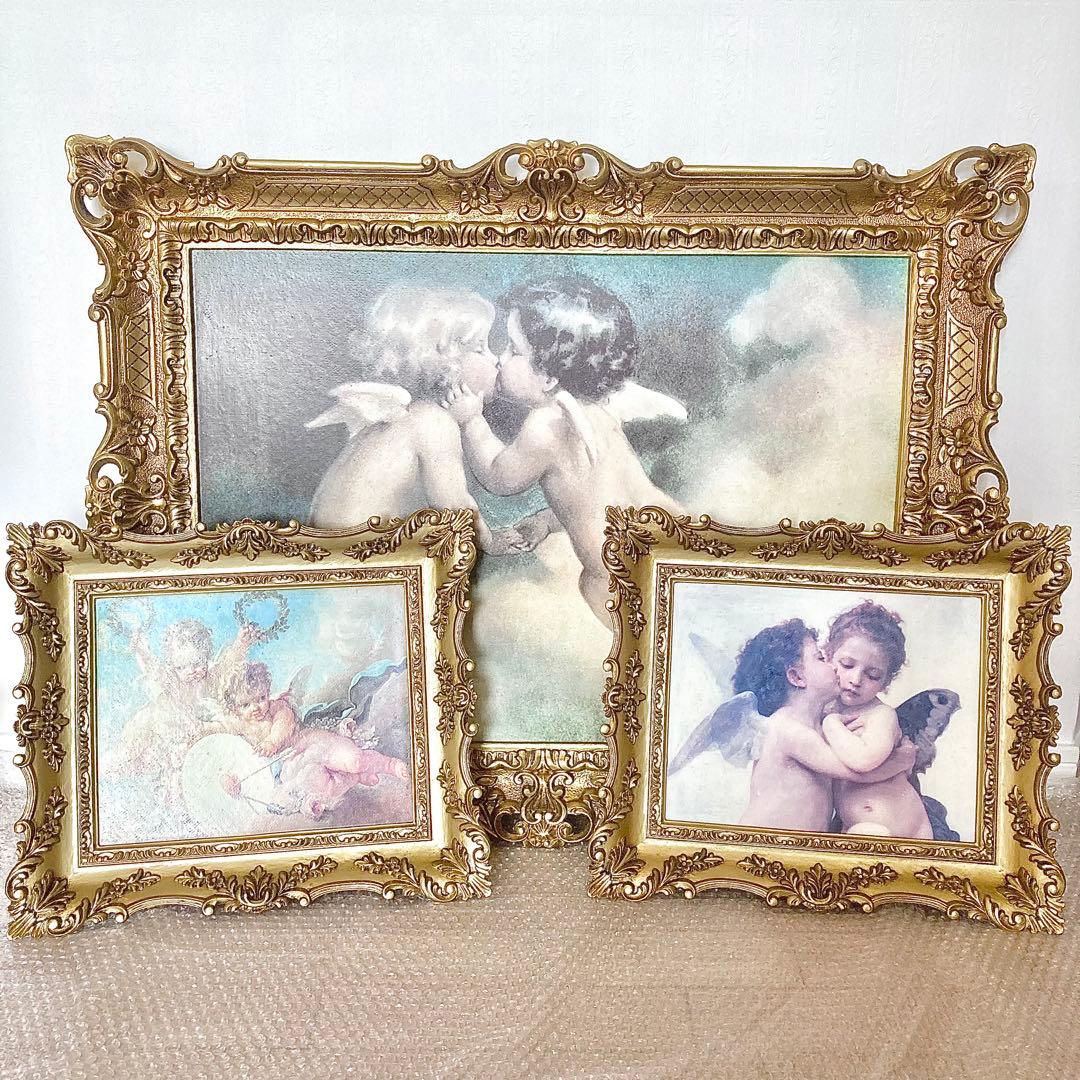 限定セール中！ ◆アンティーク 額 天使 エンジェル 絵画 アート 額縁