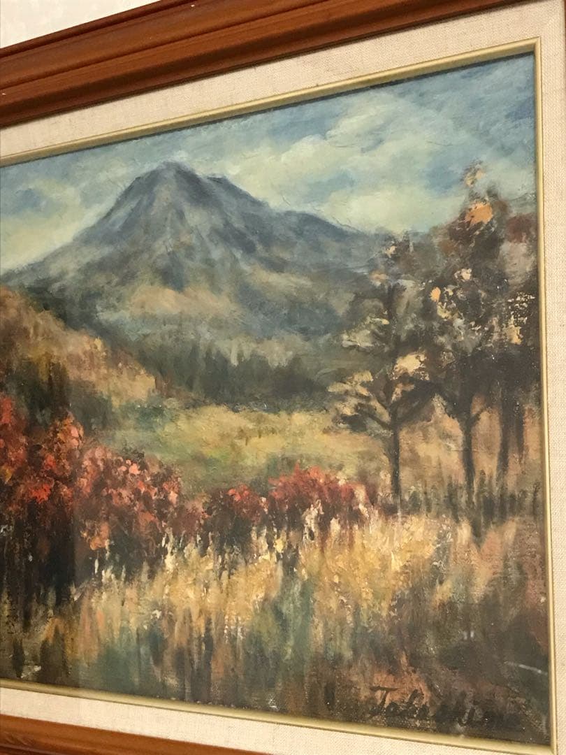 ❤️送料込値下げ❤️絵画★謎の山の冬景色★ガラス額入り