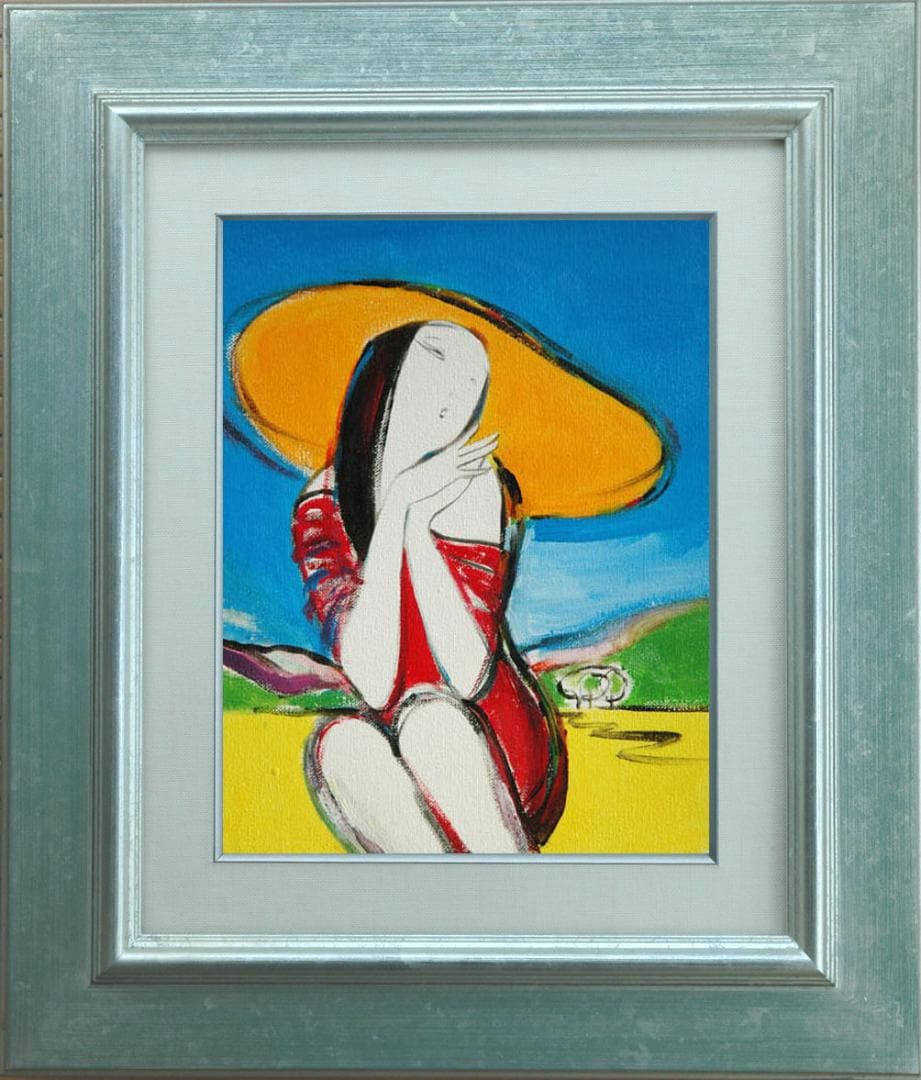 油絵 菅家令子 絵 絵画 インテリア F3-010511 女性(夢見る夢子さん）