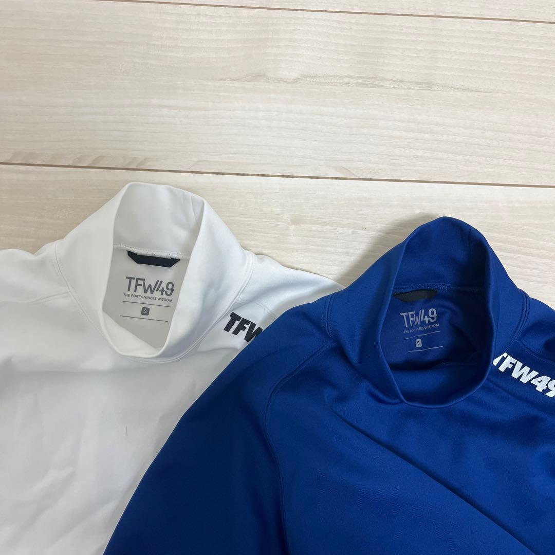 TFW49 モックネック 長袖 S 2枚セット 白 ネイビー