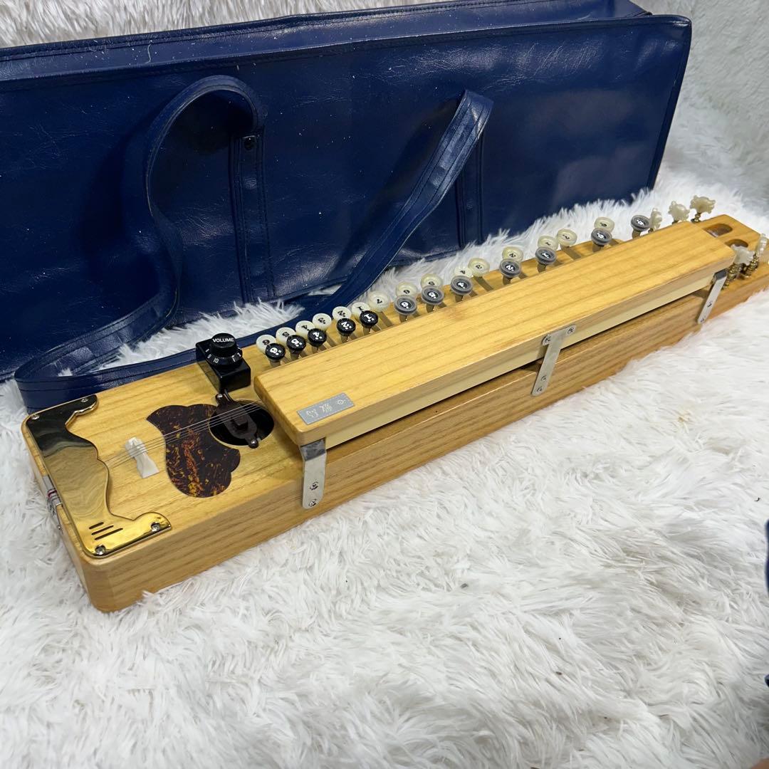 【美品】琴伝流 敷島クリア 電気 大正琴 ナチュラル木目 河合楽器