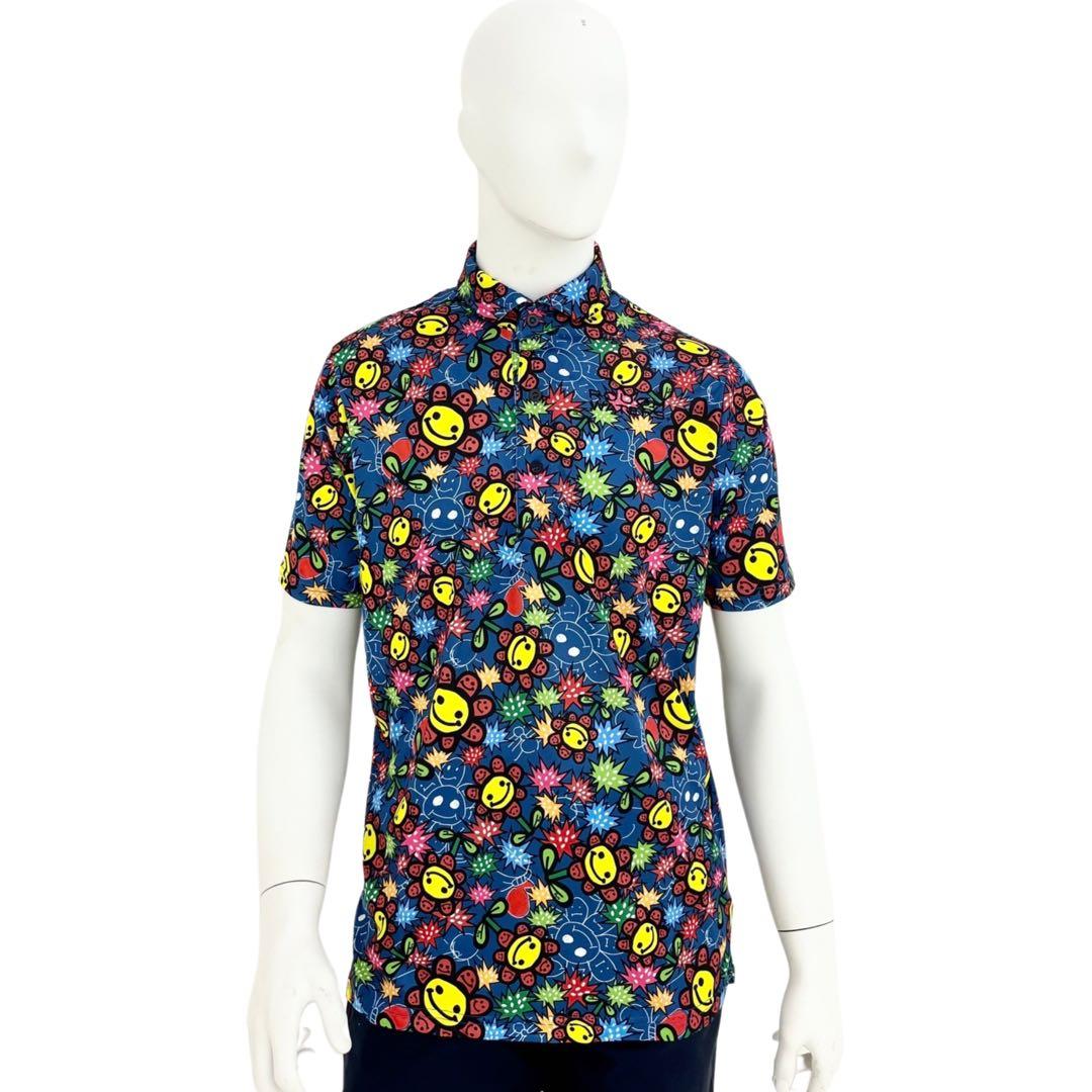 エリートグリップ　ラフウォーター　ポロシャツ　ハッピー6柄　ホワイト　Lサイズ