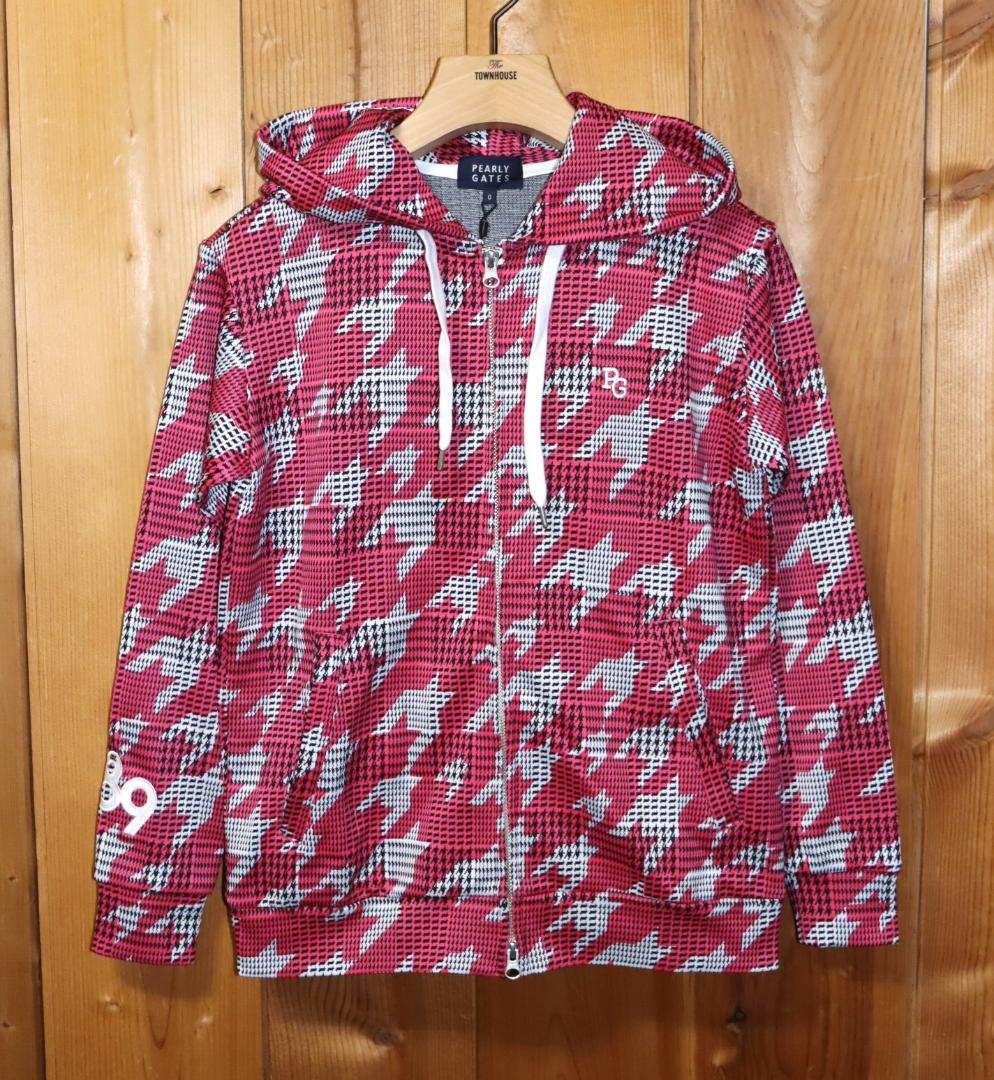 新品 パーリーゲイツ グレンチェック千鳥柄 フルジップフーディー 0サイズ　Ⓗ