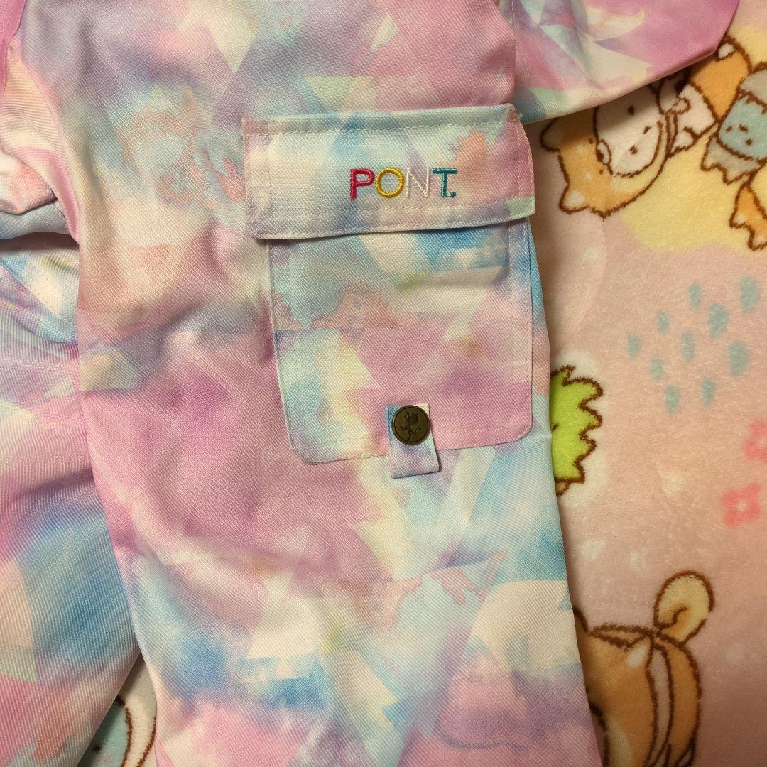 新品　１６０センチ　子ども用スノーボードウェア ピンク・ブルータイダイ