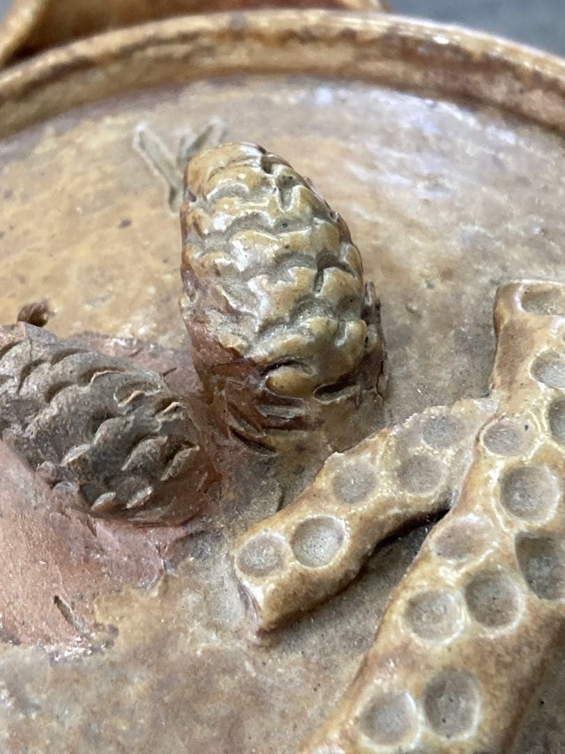 値下げ！備前焼 宝瓶 登り窯 松ぼっくり　手びねり 急須 陶磁器　煎茶　茶器