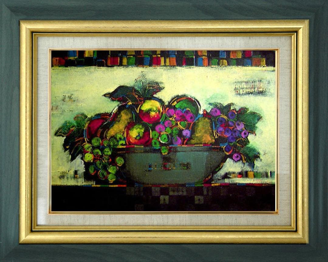 油絵 菅家令子 絵 絵画 インテリア uF6-060904 静物 果物