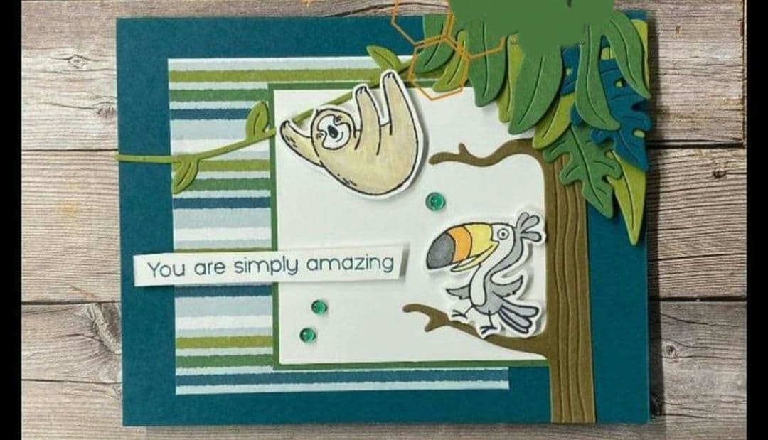 １点限り♡未使用　ジャングルスタンプ＆ダイ　スタンピンアップ