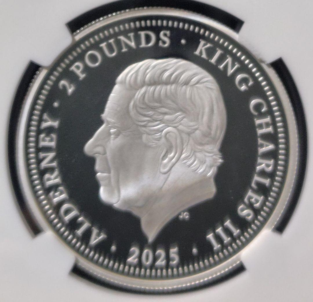 最高鑑定 2025 オルダニー 銀貨 NGC PF70UC FR ウナとライオン