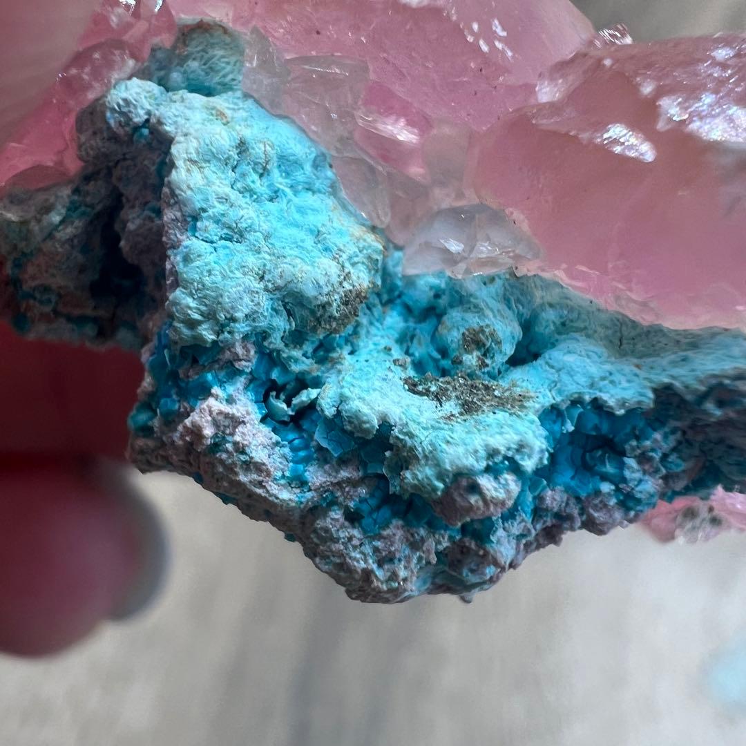 コバルトカルサイト クリソコラ 共生 鉱物 標本 原石