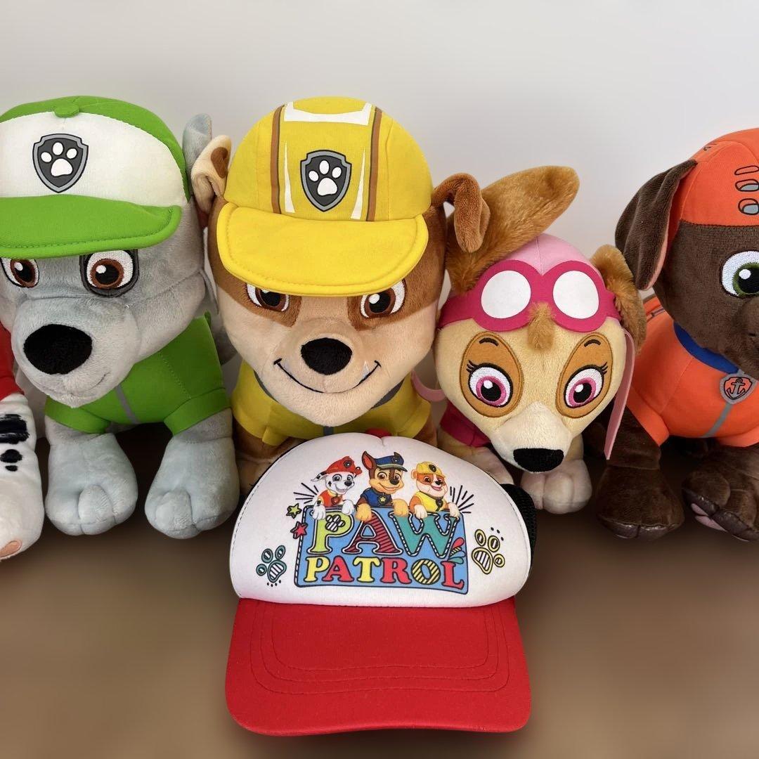パウ・パトロール ぬいぐるみ 6体セット、キャップ、ティッシュケース