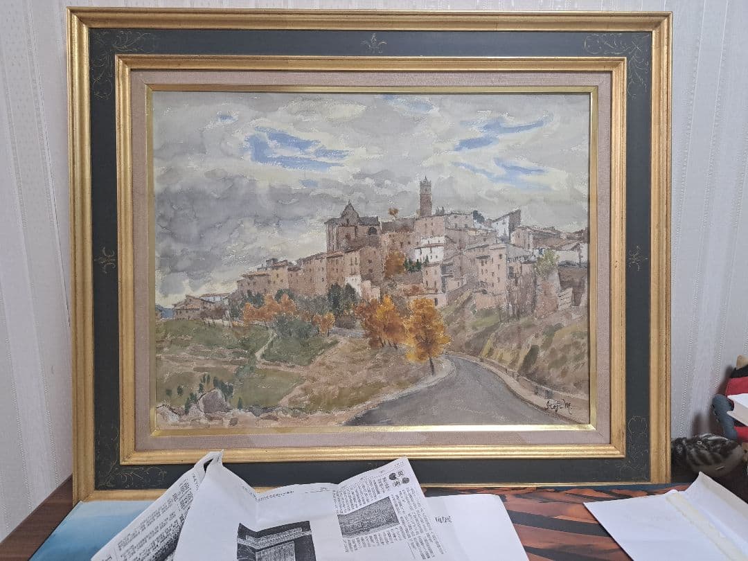 三橋兄弟治　スペイン水彩画　真作