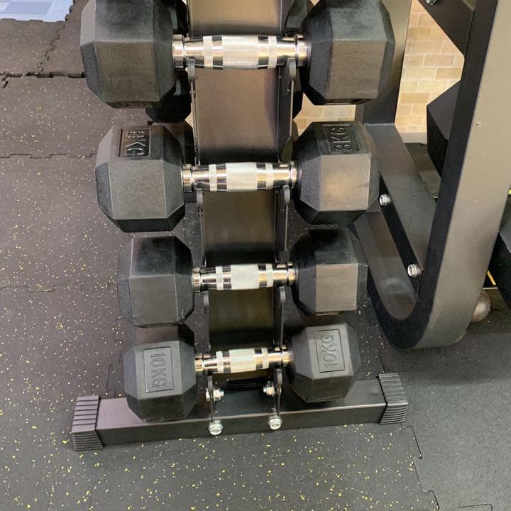 ダンベルスタンド& ヘックスラバーダンベル　1kgから10kg