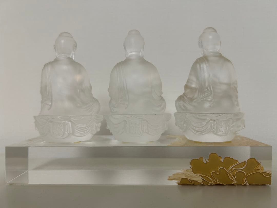 琉璃工房 三宝仏(阿弥陀/釈迦/薬師如来) 琉璃佛像観音菩薩 24K金箔 限定品