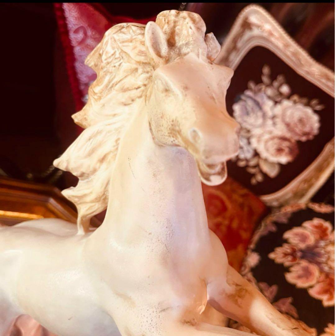 湯布院アンティーク イタリア製　サンティーニ 西洋彫刻 跳ね馬像 オブジェ置物