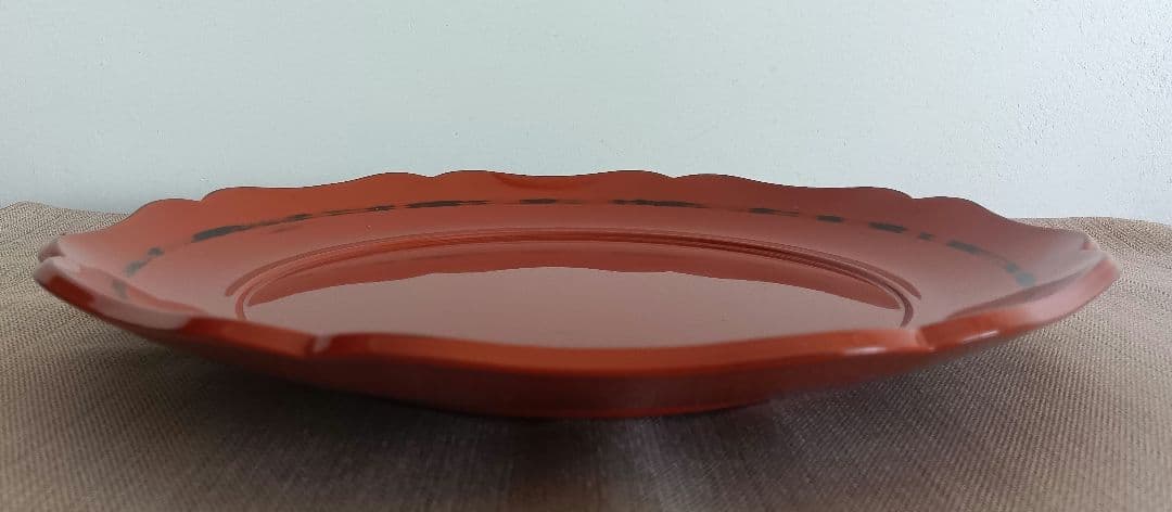 【漆器盆５枚ひと組】古代根来塗　錦花盆（錦華鉢）