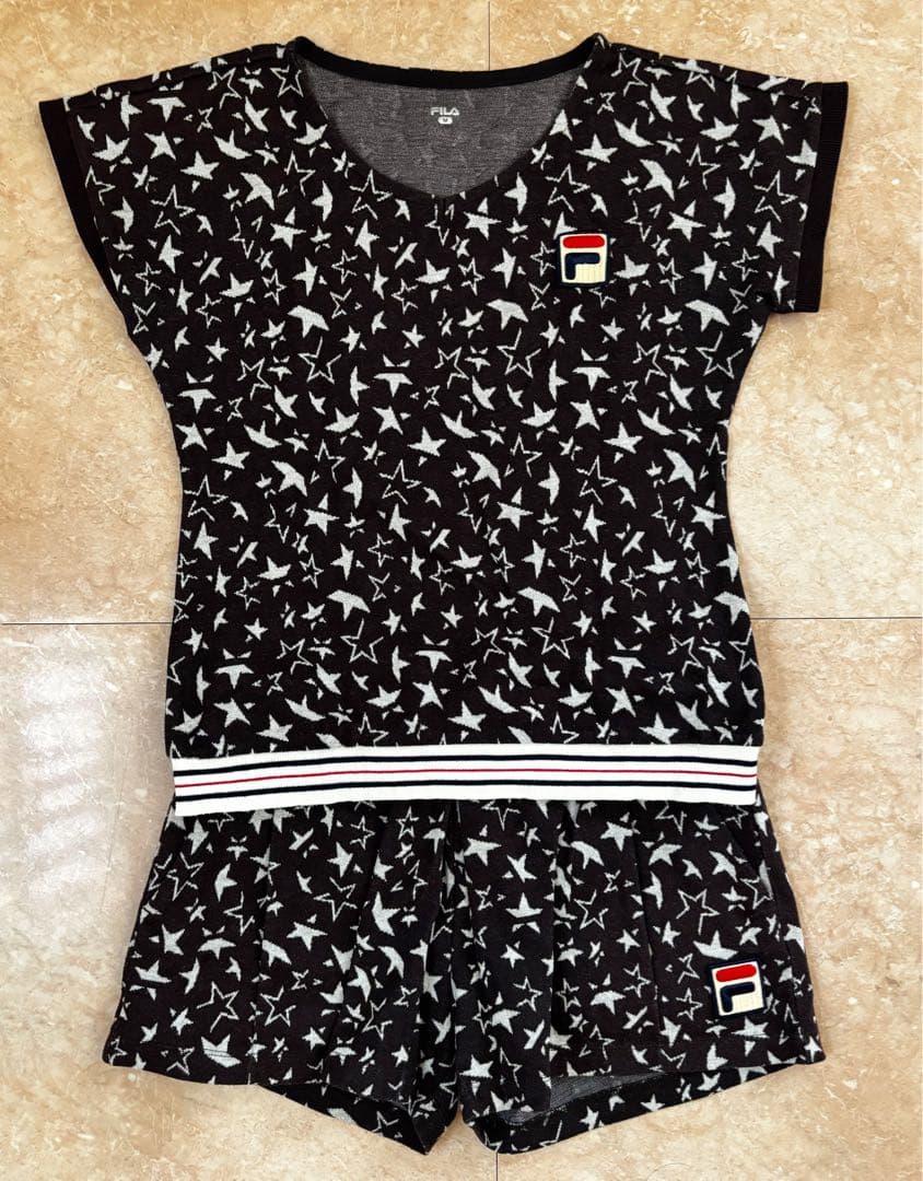 FILA 星柄　パーカー、ゲームシャツ、ショートパンツの3点セットM