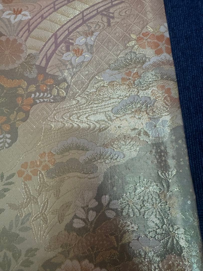 2689袋帯 古代彫金紋 西陣織 金糸　高級上質上品　約440cm 未使用