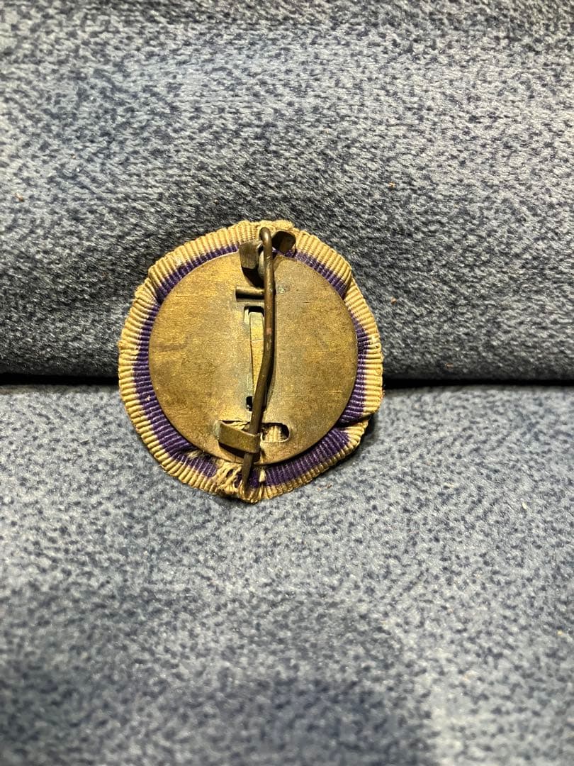 日本海軍 帽章用 桜碇章 ロゼット型 紫×金 実物｜将校系 昭和初期 戦前軍装品