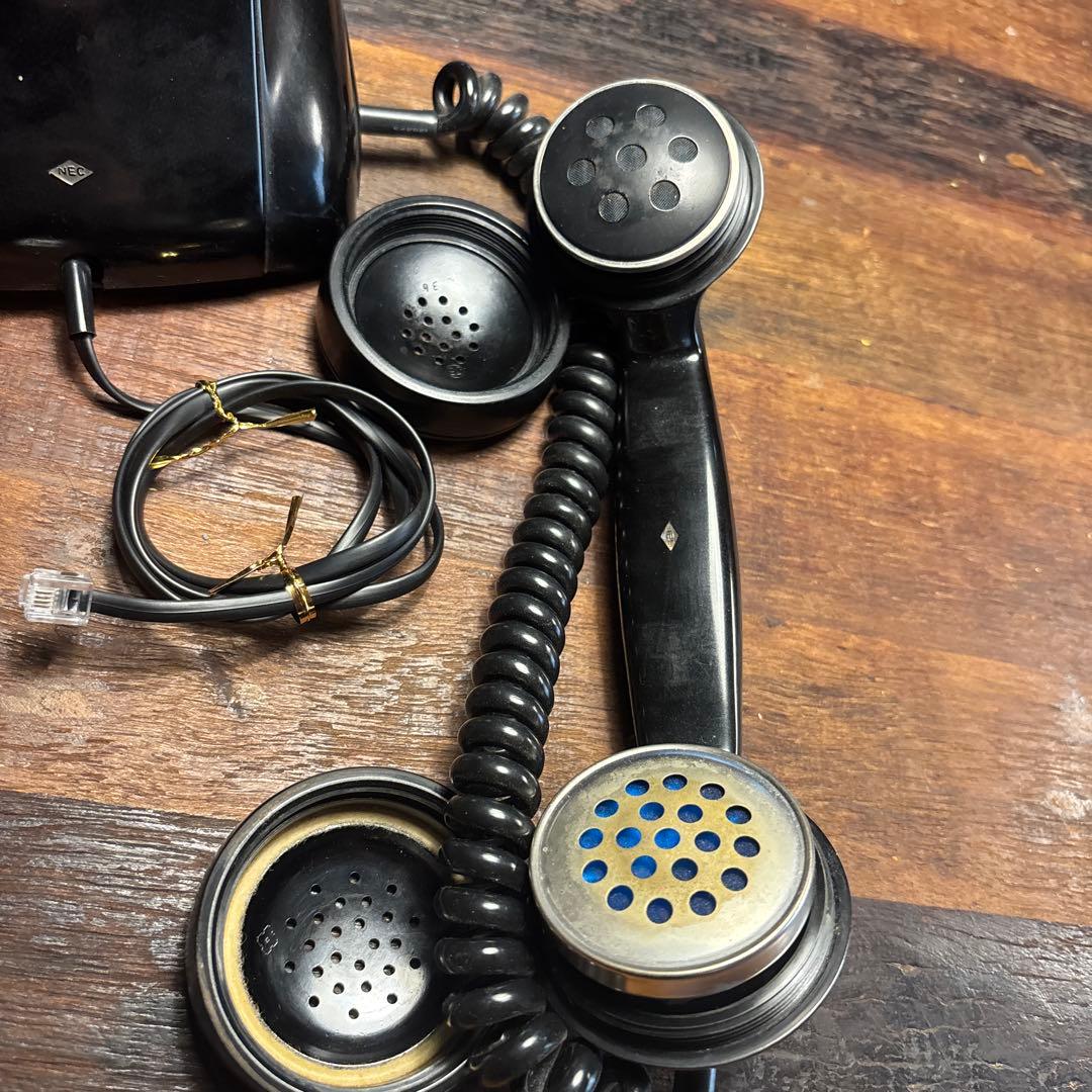日本電気(NEC)製　ダイヤル式4号電話 黒色 アンティーク　希少実用品