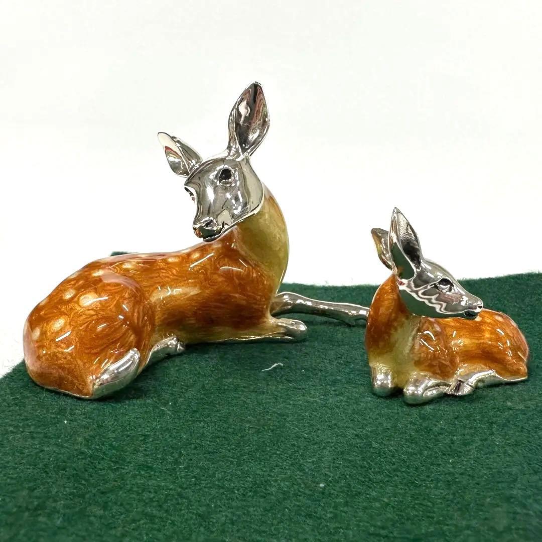 【銀製】イタリア工房　鹿の親子 置物　シルバー　銀　925