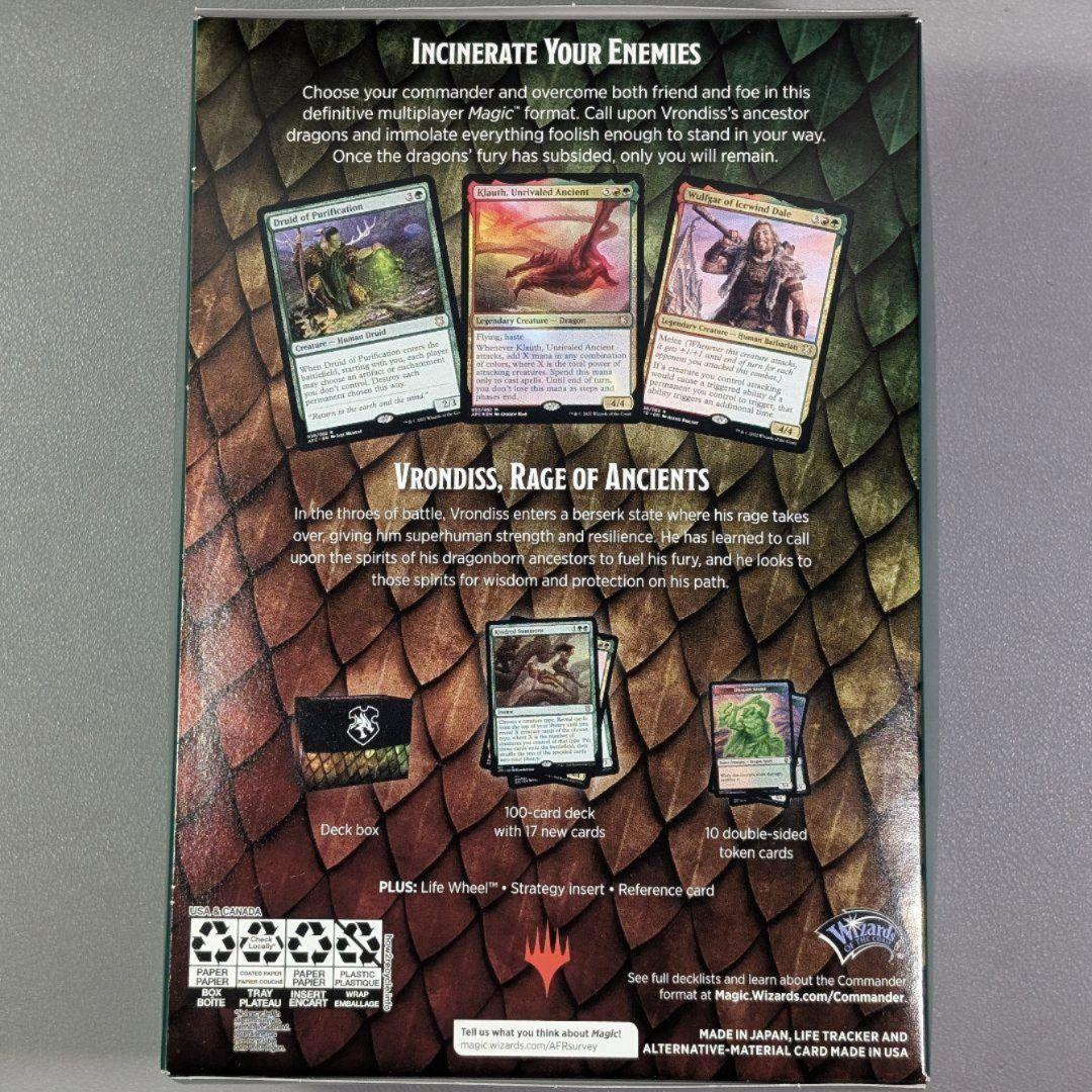 【未開封】フォーゴトン・レルム探訪 統率者デッキ ドラゴンの怒り　英語版