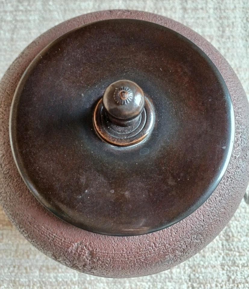 アンティーク　茶釜　鋳鉄釜　佐藤淨清 作　工芸品