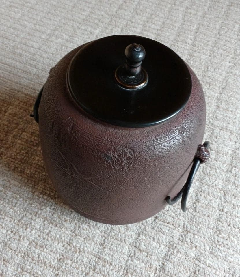 アンティーク　茶釜　鋳鉄釜　佐藤淨清 作　工芸品