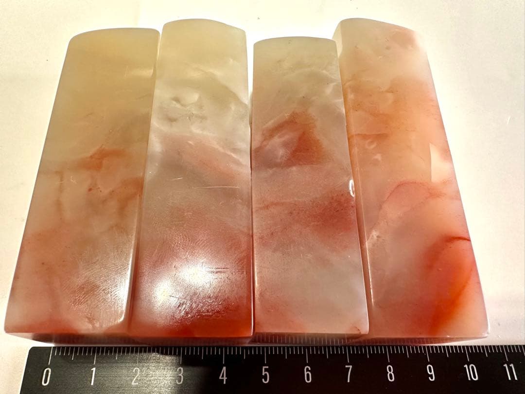 【悟　道　仏　禅】美品　ラオス 水凍　印材 落款 遊印 雅号　浮き彫　薄意　4点