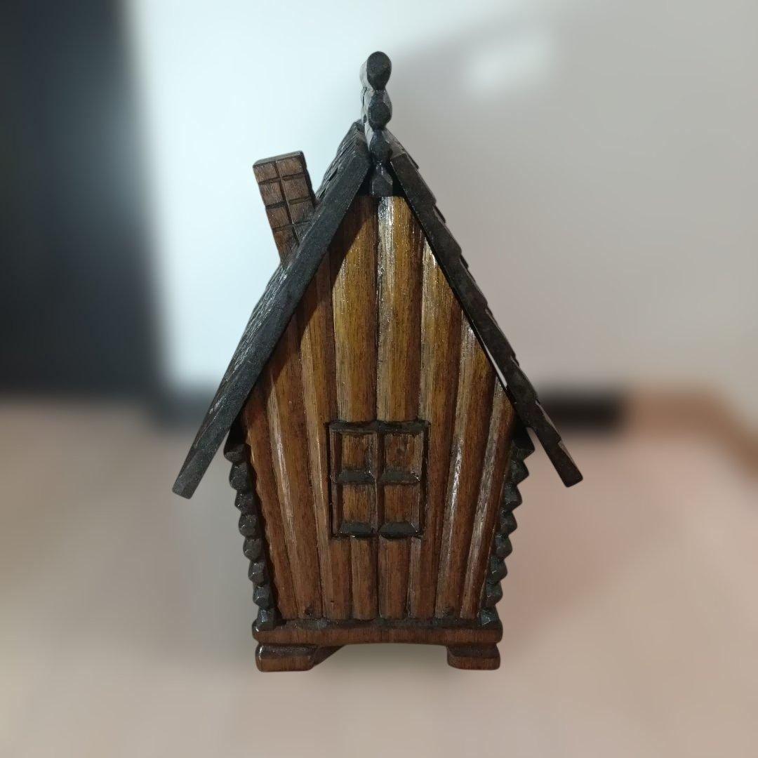 ★木製小屋型／シルバニア風／収納ボックス／ログハウス型