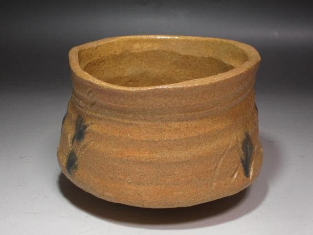 ☆　加藤唐九郎　黄瀬戸茶碗　洗心　味わい深い一品☆y510