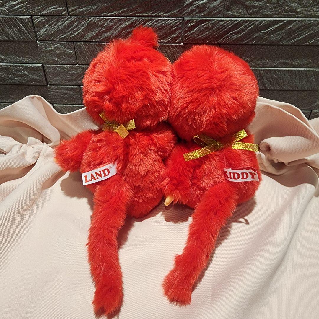 キデイランド80周年記念モンチッチコラボ赤レッドモンチッチぬいぐるみSサイズペア