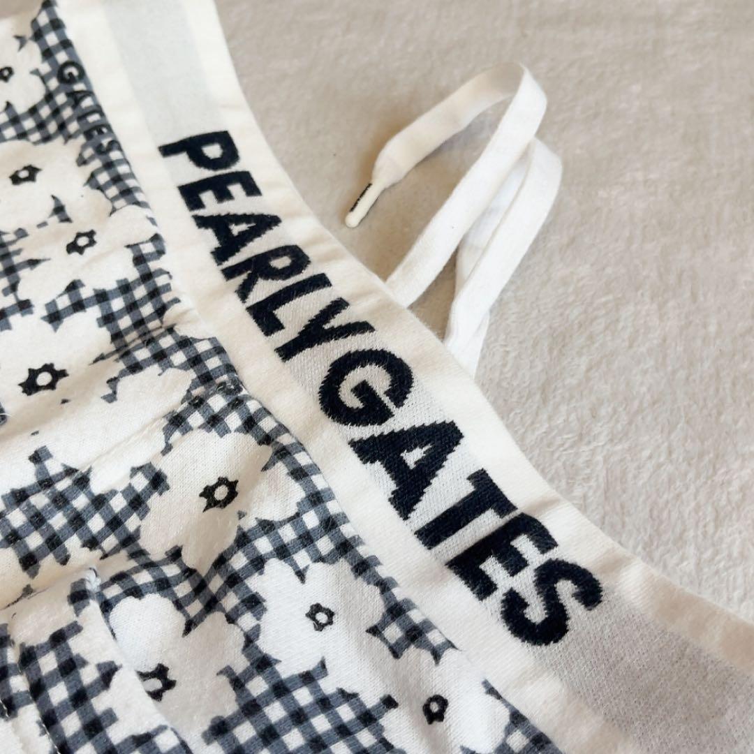 パーリーゲイツ セットアップ　パーカー　スカート　チェック　花柄　裏毛　ネイビー