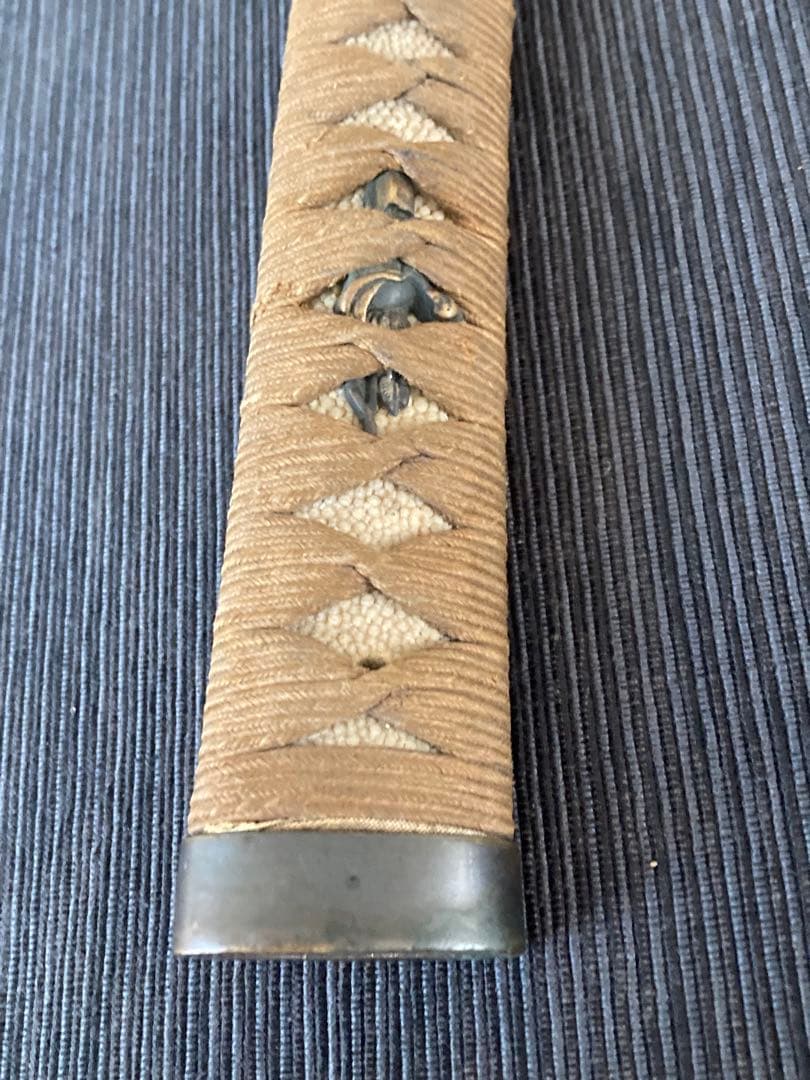 刀装具　大刀柄前　半太刀拵え　弓道具の図目貫　一重ハバキ　幕末拵え