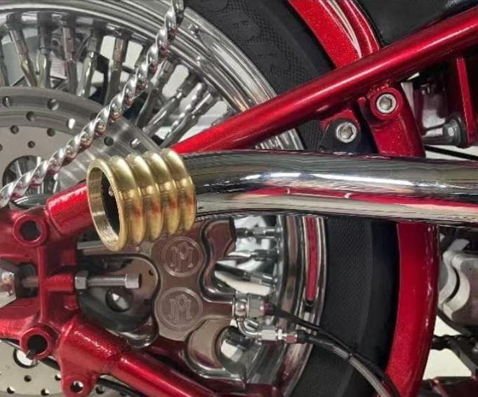 ハーレー用 真鍮製マフラーエンドチップ 45mm 高級キャップ カスタムパーツ