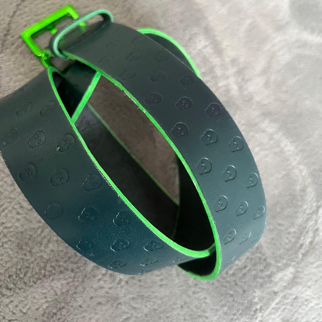 MARK&LONA マークアンドロナ　ベルト　レザー　柄　刻印　革　緑色