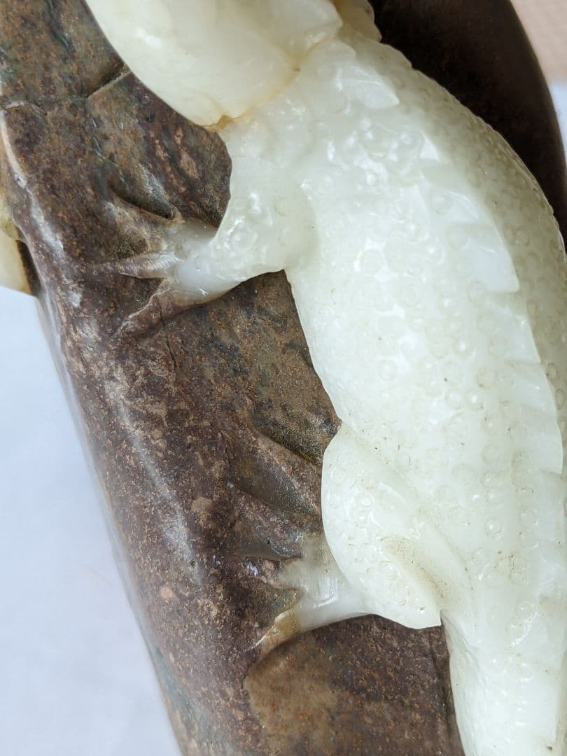 ♦中国 工芸品 天然石 細密彫刻 置物 飾り コレクション 縁起物美術品 骨董品